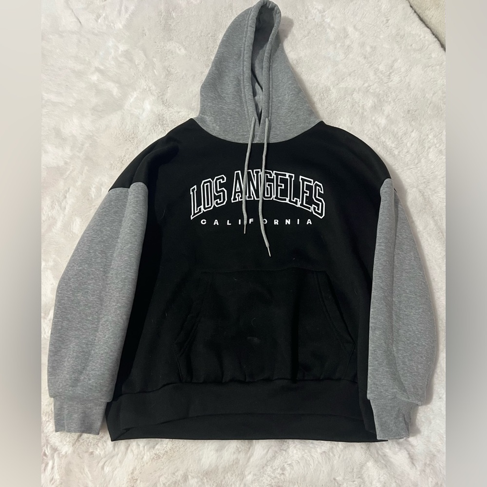 SHEIN grey and black “los Angeles” hoodie